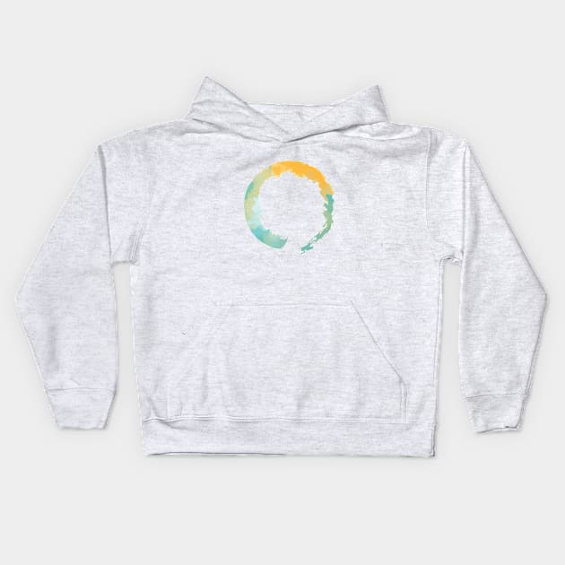 Ensō Watercolor V2 Kids Hoodie by Tooniefied